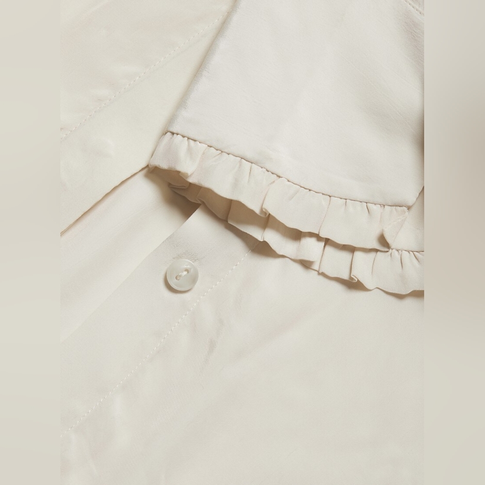 Rag And Bone Icons Jordan Ruffle Trim Button-Up S… - image 1